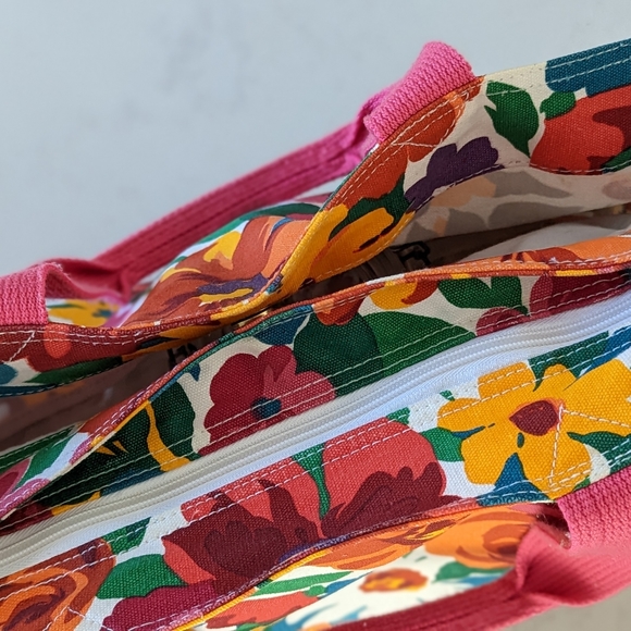 Holiday Fair Multicolor Floral Tote Travel Shopping Handbag - Picture 4 of 15